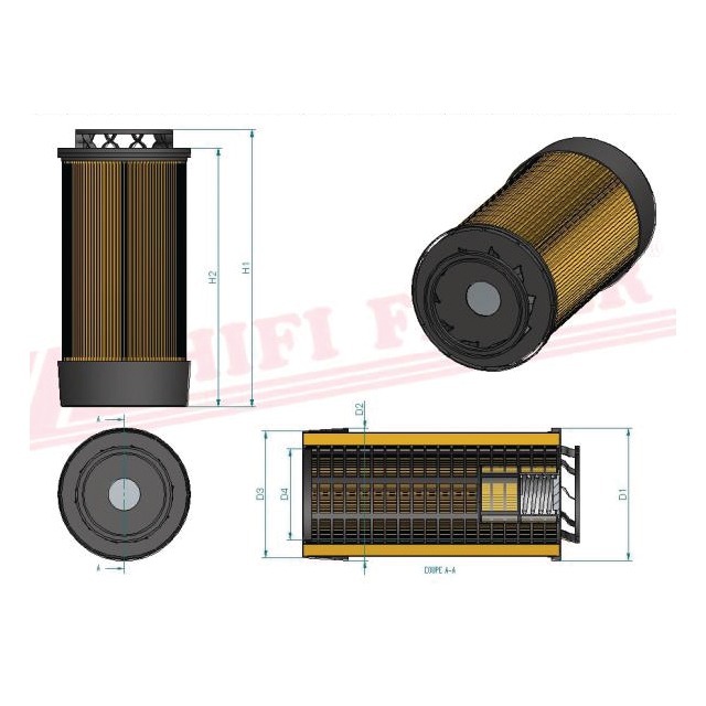 Filtre Hydraulique SH 52271 Hifi Filter référence fournisseur HIFSH52271